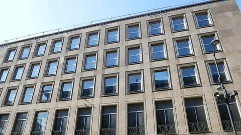 Front side of an abandoned building in the Brera district, in Milan Stock Footage 73445251