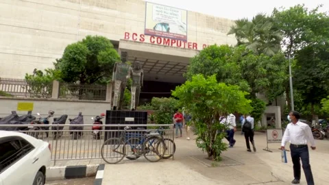 Front side of BCS Computer city, largest computer market of Bangladesh Stock Footage 285345115