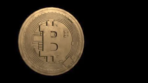 The front side of the bitcoin on a black background. Stock Illustration