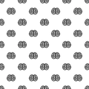Front side brain pattern seamless Stock Illustration