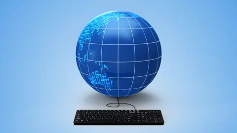 Front side of a globe Connected To The World Stock Footage 249615364