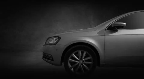 Front Side of Grey Car Stock Photos