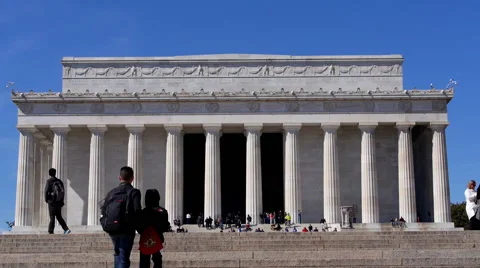 Front side of Lincoln Memorial Stock Footage 48131947
