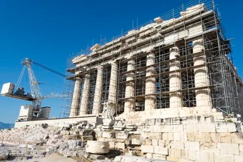 Front side of parthenon Stock Photos