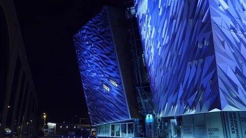 Front Side of Titanic Belfast Stock Footage 91261206