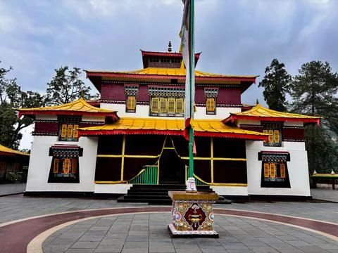 Front side view of The Enchey Buddhist Monastery Gangtok Foto stock