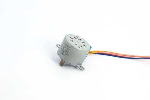 Front side view of a step motor module. This module is used for electronics h Stock Photos