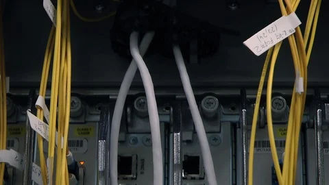 Front side working data servers with flashing LED lights 库存影片 91664732