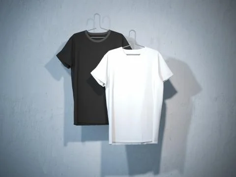 Front sides of two blank t-shirts 库存插图