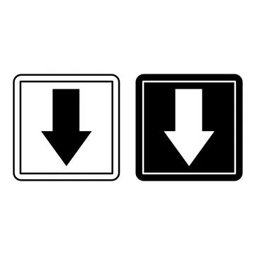 Front Signs. Labels for Cardboard Packaging. Black and White Vector Icons. .. Stock Illustration