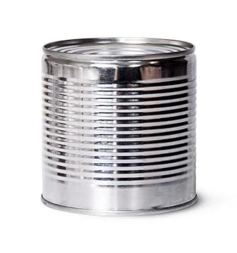 In front silver tin can Stock Photos