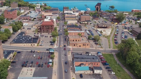 Front St Flight To Ore Dock Marquette Stock Footage 71329321