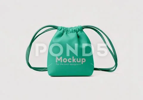 Front strap pouch mockup on white background PSD Template