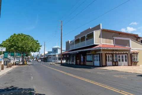 Front street Lahaina empty due to Covid 19 Stock Photos