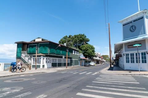 Front street Lahaina empty due to Covid 19 Stock Photos