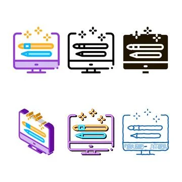 Front styles end design icon vector outline Illustrazione stock