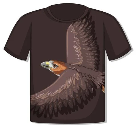 Front of t-shirt with eagle template Stock Illustration