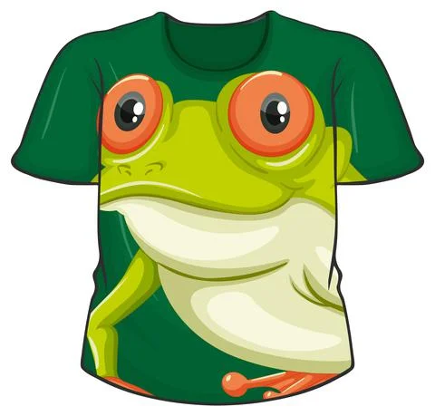 Front of t-shirt with frog pattern Stock Illustration