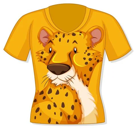 Front of t-shirt with leopard pattern Illustrazione stock