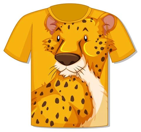 Front of t-shirt with leopard template Illustrazione stock