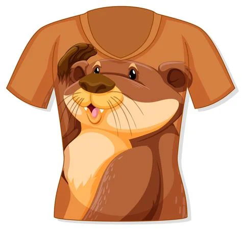 Front of t-shirt with otter pattern Stock Illustration