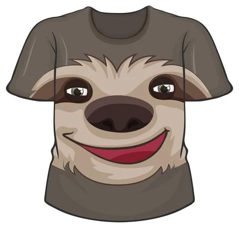 Front of t-shirt with sloth pattern Stock Illustration
