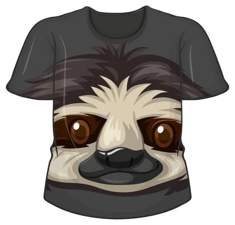Front of t-shirt with sloth pattern Stock Illustration