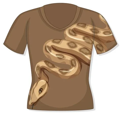 Front of t-shirt with snake pattern Stock Illustration