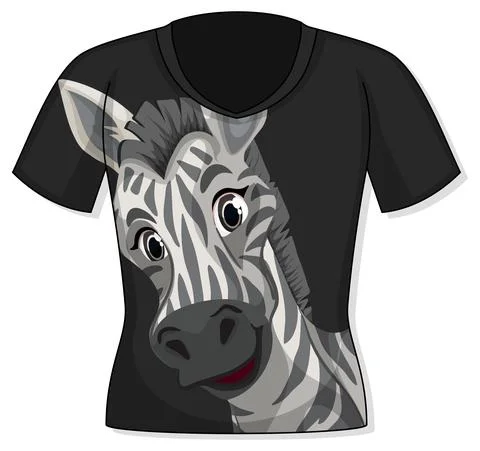 Front of t-shirt with zebra pattern Illustrazione stock