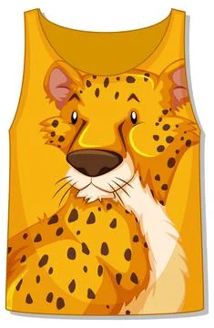 Front of tank top sleeveless with leopard pattern Illustrazione stock