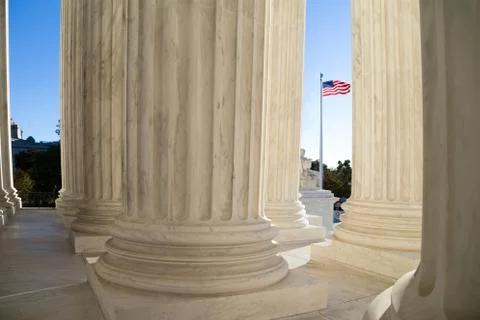 Front terrace of the Supreme Court of U.S. Stock Photos