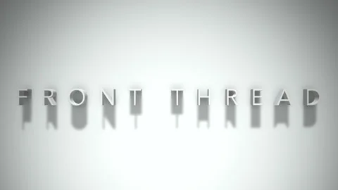 Front thread 3D title animation with shadows on a white background Stock Footage 298000236