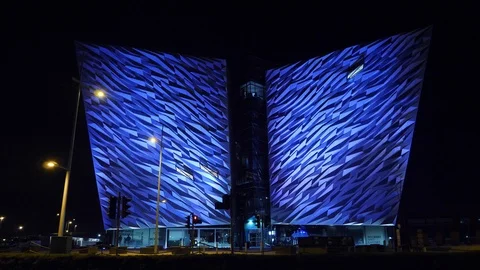 Front of Titanic Belfast Stock Footage 91260783