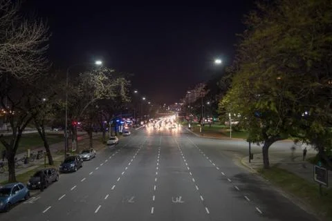 In front of traffic in the night Stock Photos