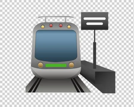 Front train station with alongside platform icon Stock Illustration