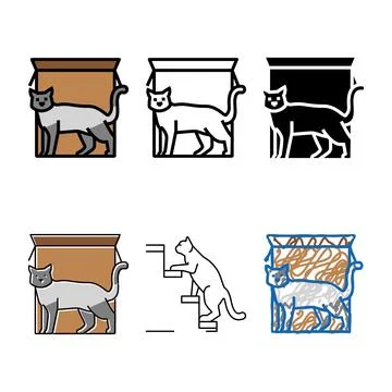 In front of types preposition english color icon vector Ilustração Stock