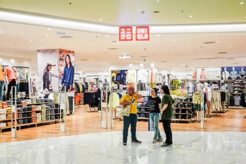 Front of Uniqlo store in ICON SIAM shopping mall Stock Photos
