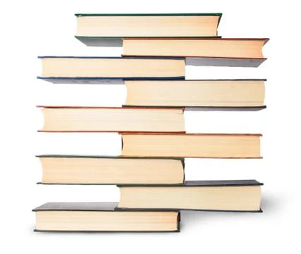 In front vertical stack in old books Stock Photos