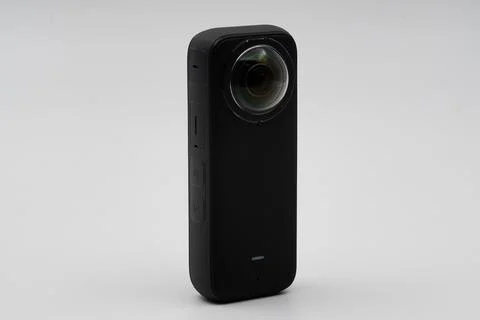 The front view of 360 camera and oval outdoor lens Stock Photos