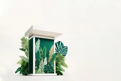 Front view 3D product round short podium on pink white gold for business wi.. Stock-Illustration