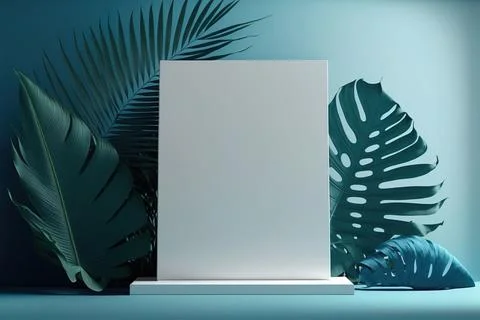 Front view 3D product round short podium on blue white gold for business wi.. Illustrazione stock