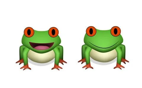 Front view, 3D Red eye frog in vector Stock Illustration