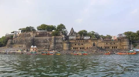Front View of Ahilya Devi Maheshwar Fort, Madhya Pradesh, India. Front Vie... Fotos de archivo