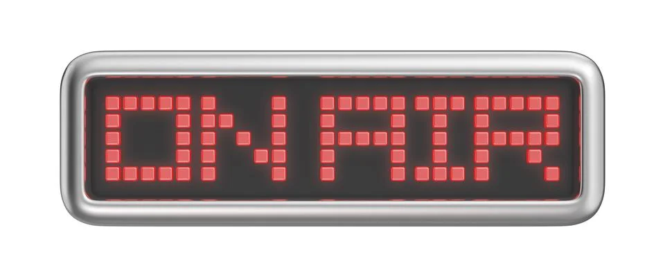 Front view of ON AIR studio sign Stock Illustration