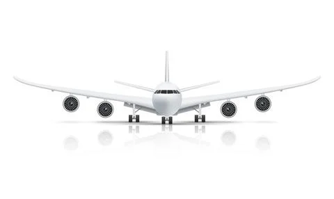 Front view of airplane isolated on white background vector illustration Stock Illustration