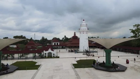 The Front View of Banten Great Mosque Stock Footage 148302125