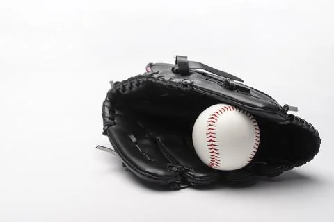 Front view baseball glove with copy space Stock Photos
