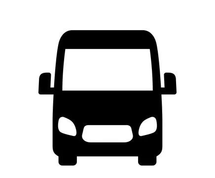 Front view of black bus with plane white backhround illustration wagon. Stock Illustration