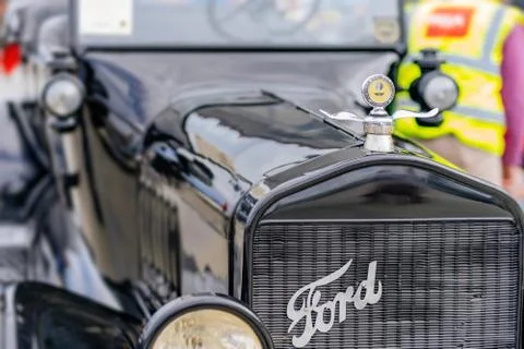 Front view on black Ford Model T from 1900s Stock Photos