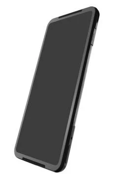 Front view of black smartphone with empty screen, concept of mobile gaming Stock Illustration
